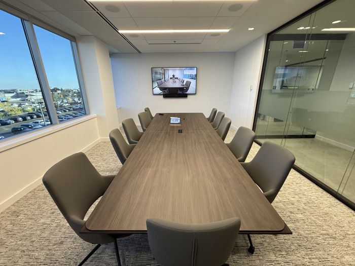 Twelve-seat boardroom, video conferencing